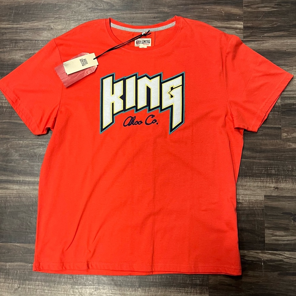 Akoo Red Short Sleeve Tee Vibrant Design
